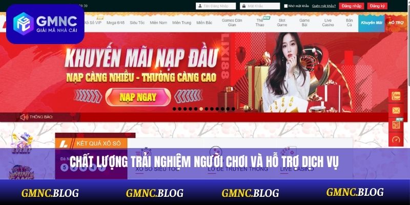 Chất lượng trải nghiệm người chơi và hỗ trợ dịch vụ