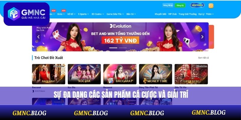 Sự đa dạng các sản phẩm cá cược và giải trí