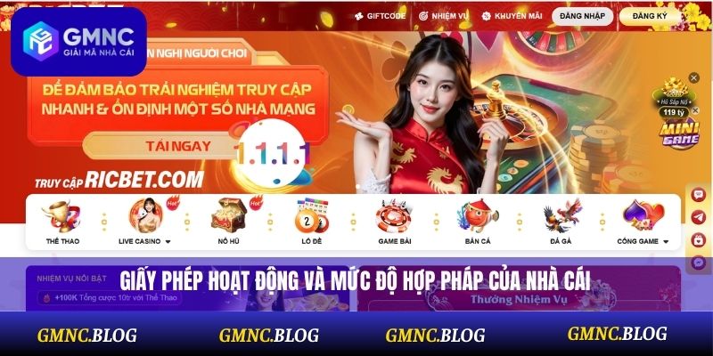 Giấy phép hoạt động và mức độ hợp pháp của nhà cái