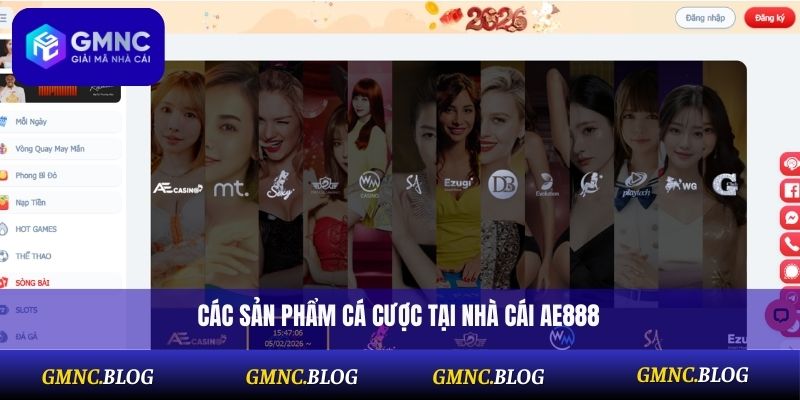 Các sản phẩm cá cược tại nhà cái AE888