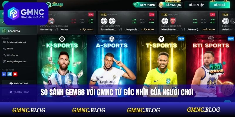 So sánh Gem88 với GMNC từ góc nhìn của người chơi