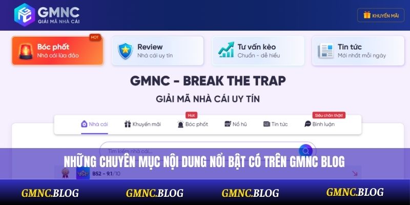 Những chuyên mục nội dung nổi bật có trên GMNC Blog